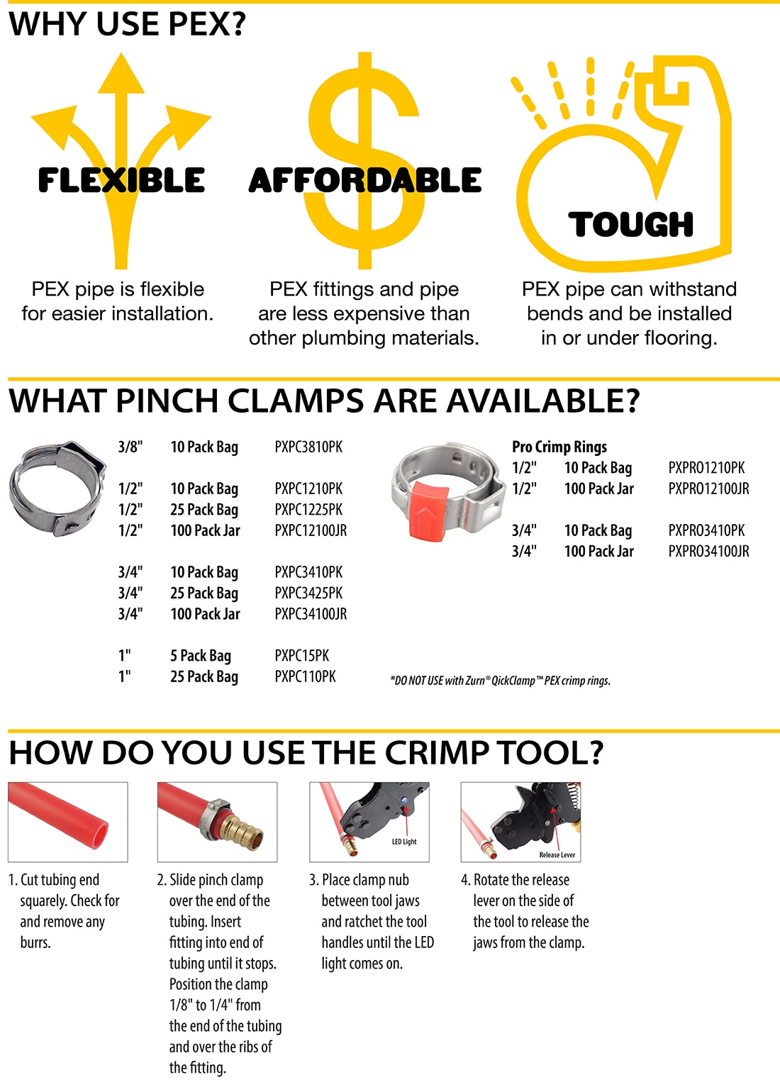 Apollo 3/8 in. to 1 in. 1Hand PEXB Pinch Clamp Tool 69PTBJ0010C The
